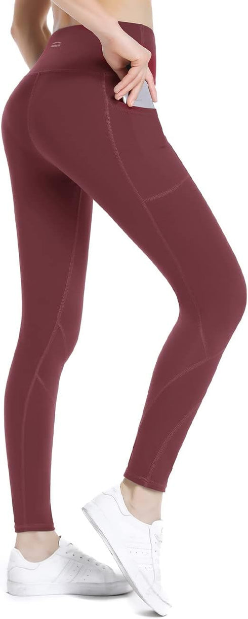 High Waisted Tummy Control Leggings-Yoga-Pants with Pockets Leggings for Women Workout Squat Proof Tights